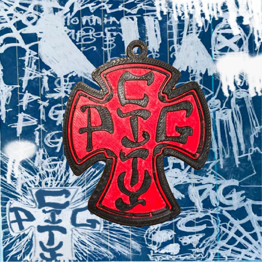 Pig City Skates 3D Printed Cross Key Ring