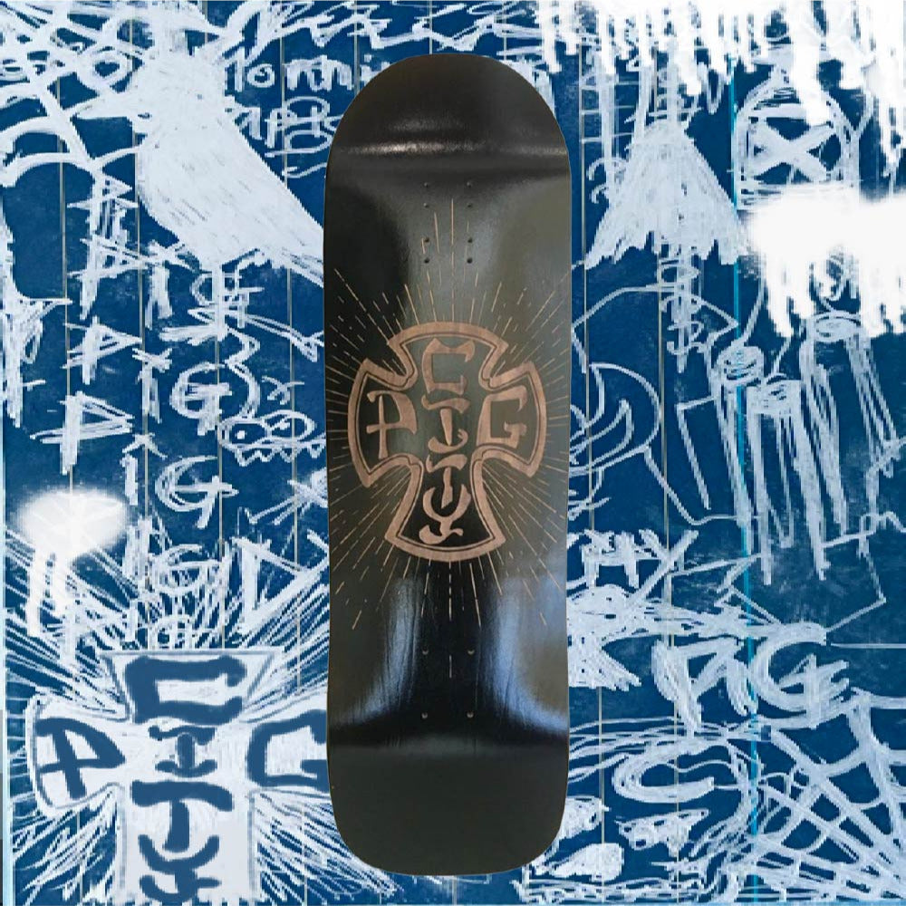 Pig City Skates Cross Handmade Engraved Deck