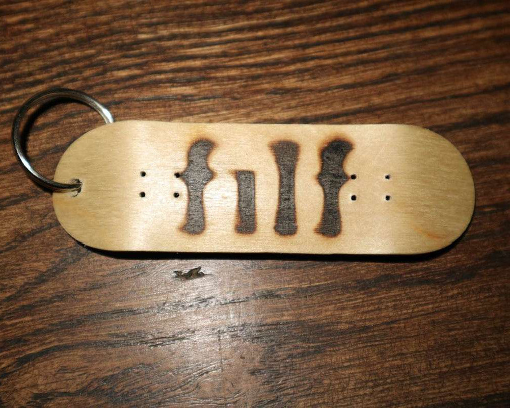 Filf TM Wooden Skateboard Keyring